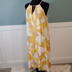 Mlle Gabrielle Yellow Floral Dress M NWT
